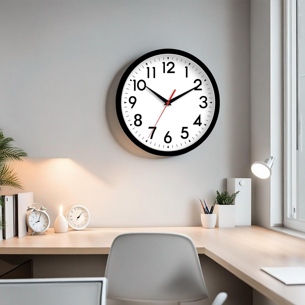 DAXSMY living room setup featuring the 14inch wall clock