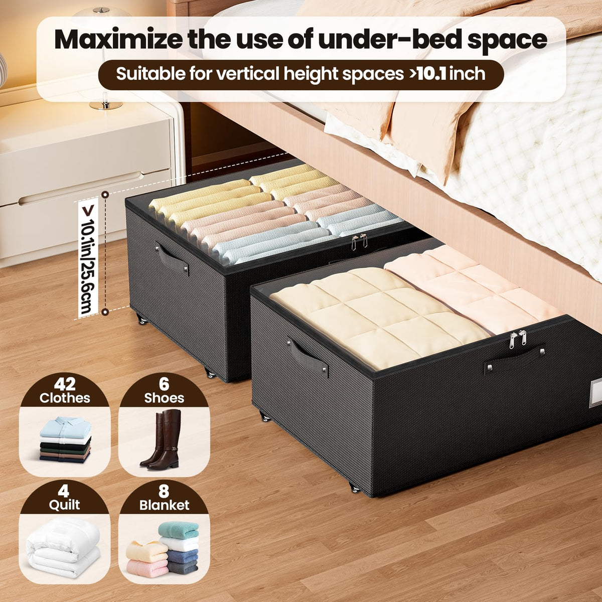 Dayacoco under bed storage crafted from durable Oxford fabric.