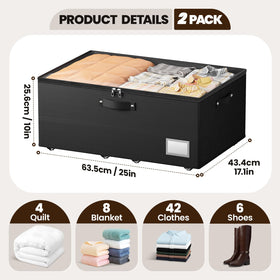 Dayacoco under bed storage with transparent lid keeps contents visible.