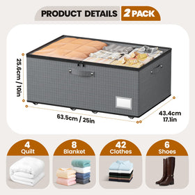 Dayacoco under-bed storage transparent lid for quick content identification