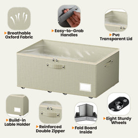 Dayacoco under-bed storage with 360-degree wheels rolls smoothly for easy repositioning.
