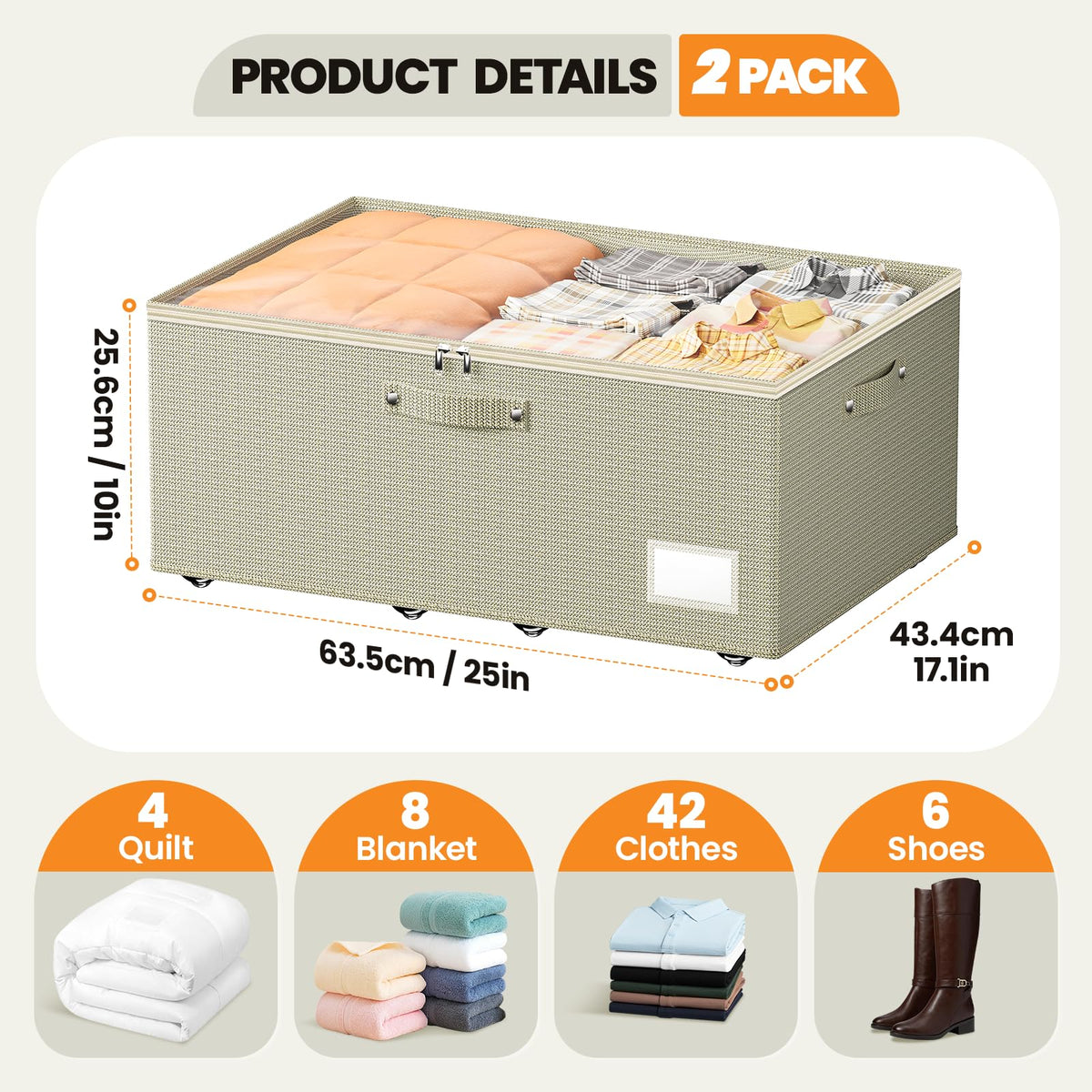 Dayacoco under-bed storage with clear lid allows quick item identification.