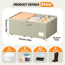 Dayacoco under-bed storage with clear lid allows quick item identification.