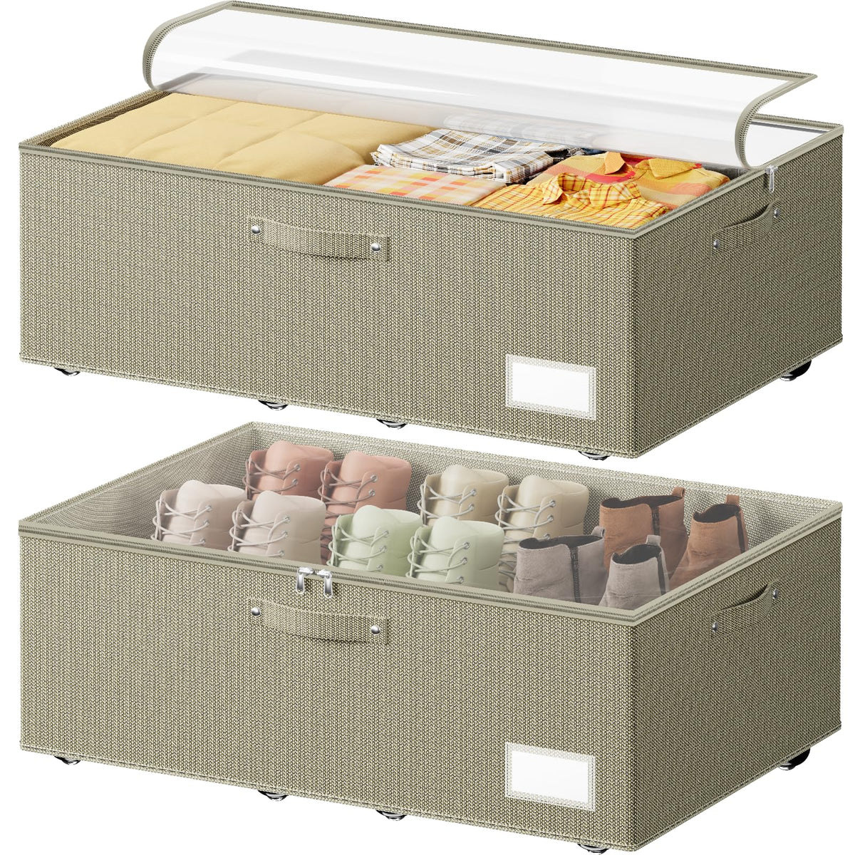 Dayacoco under-bed storage with wheels in durable oxford fabric for organized clothing.