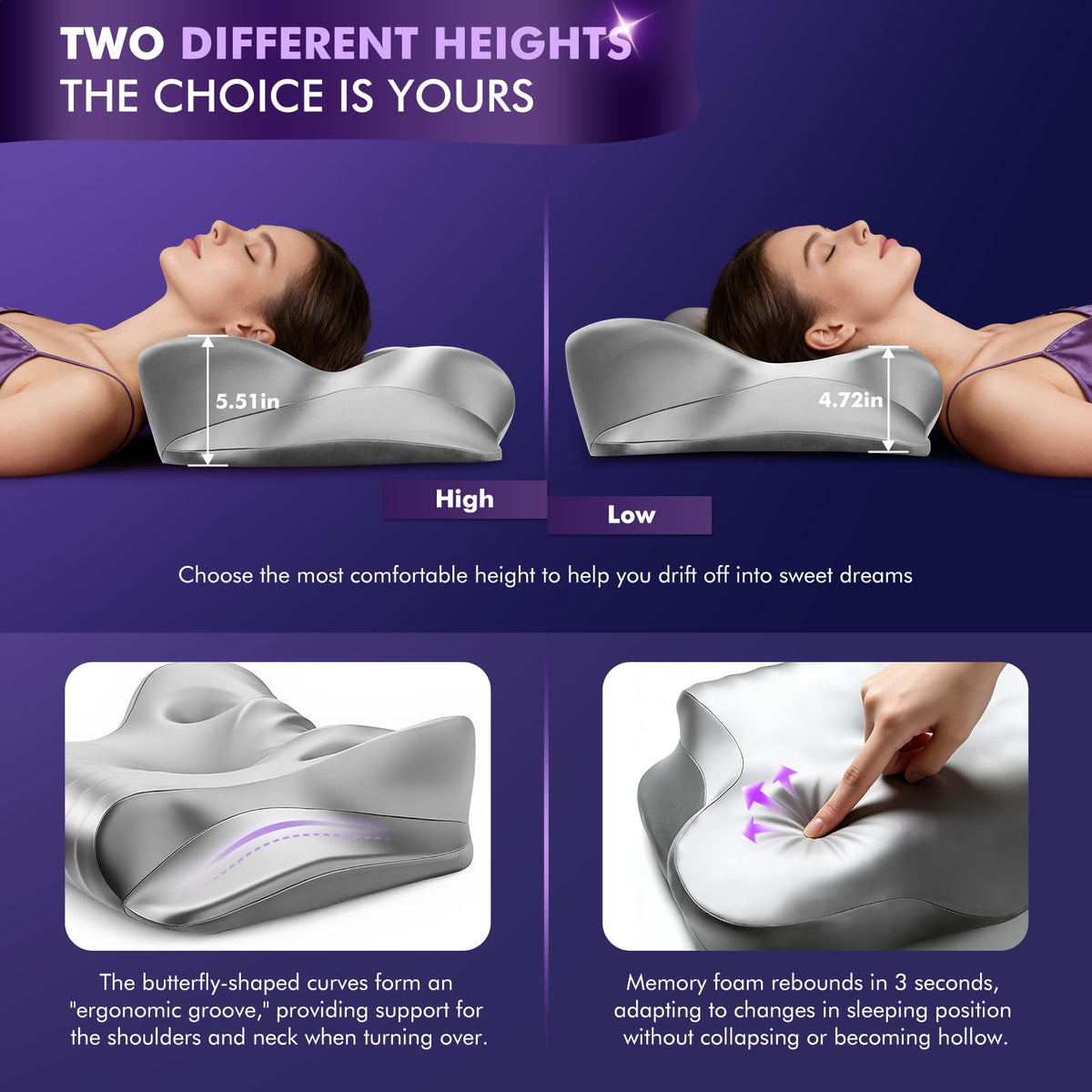 Dayme high-density memory foam core maintains shape and support
