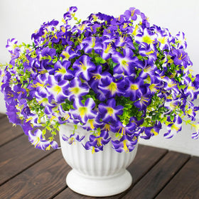 Daynight 32-pcs faux petunias in purple for realistic porch color