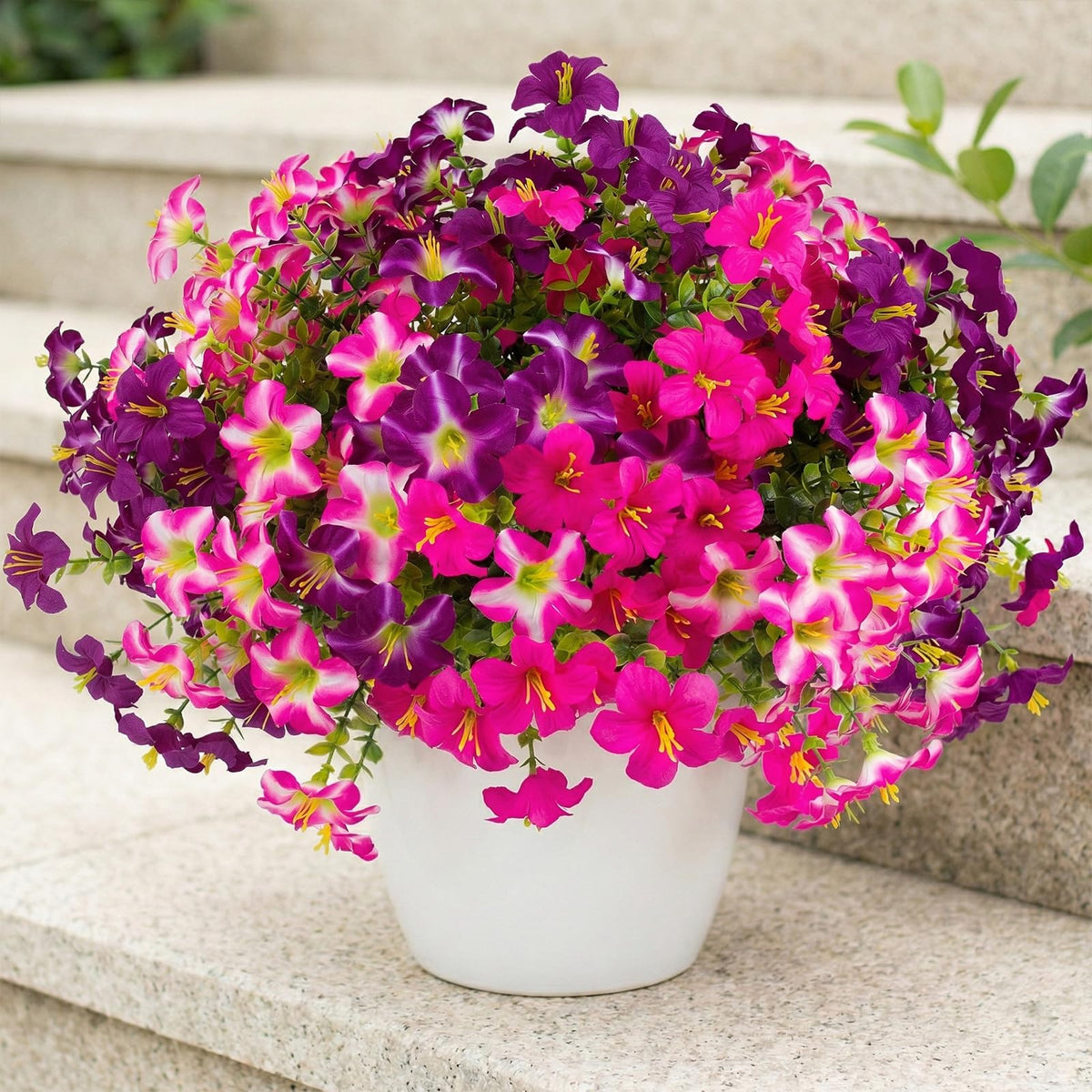 Daynight artificial petunias for garden bed accents all season