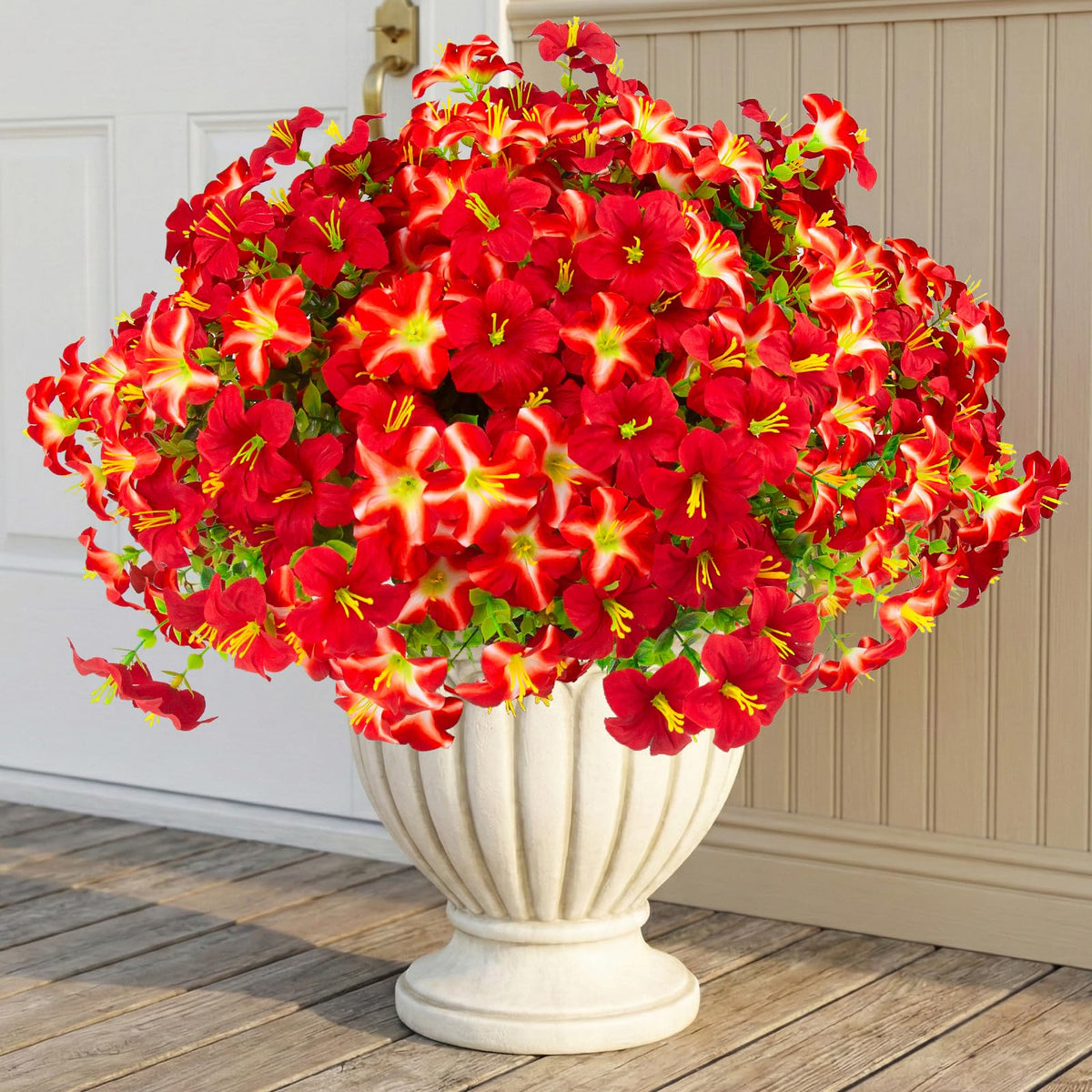 Daynight durable faux petunias designed for outdoor use in all weather.