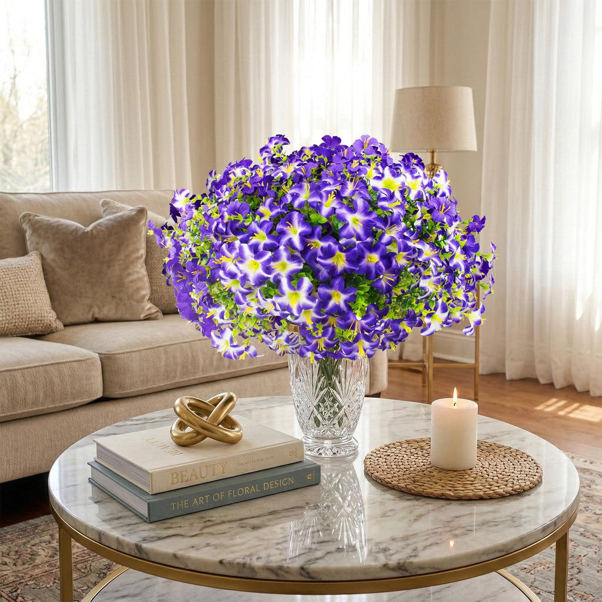 Daynight faux petunias with UV-resistant design for long-lasting outdoor use