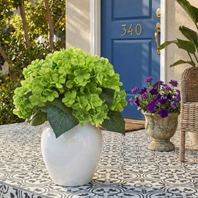 Daynight hydrangea artificial flowers outdoor green 4pcs, window box display