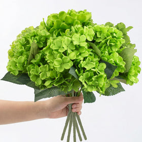 Daynight hydrangea artificial flowers outdoor green 4pcs, front porch display