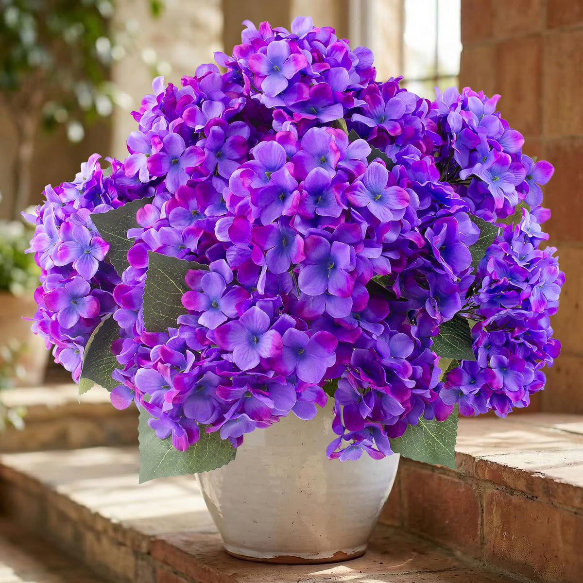 Daynight hydrangea outdoor silk bouquet close-up bloom detail for vivid, long-lasting decor.