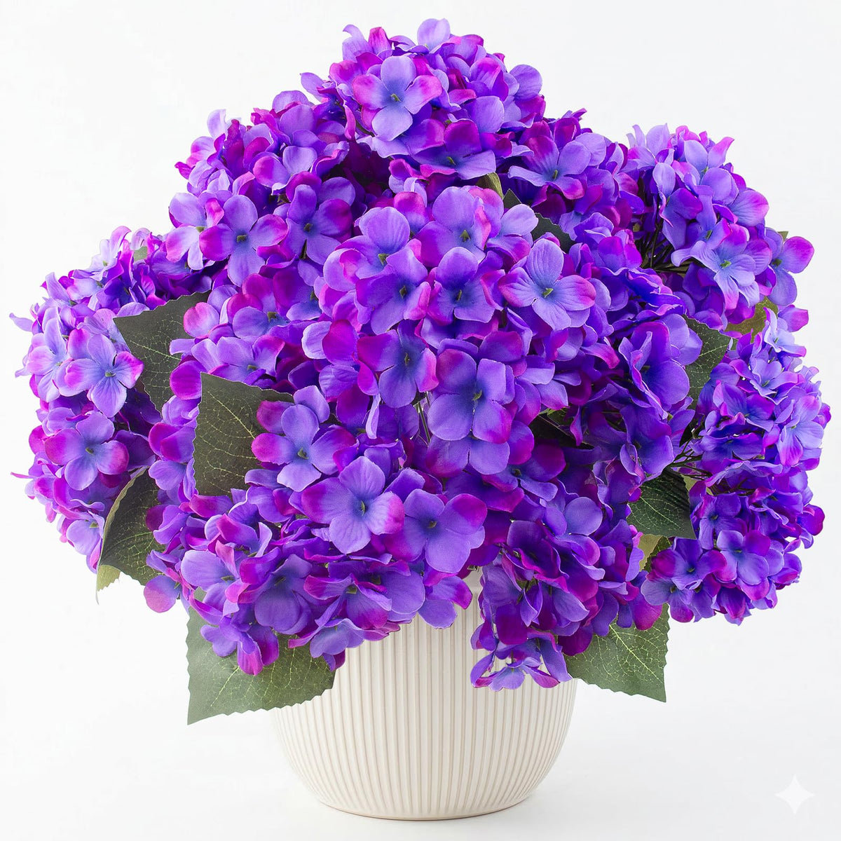 Daynight hydrangea outdoor silk bouquet brings lush color to entrances.