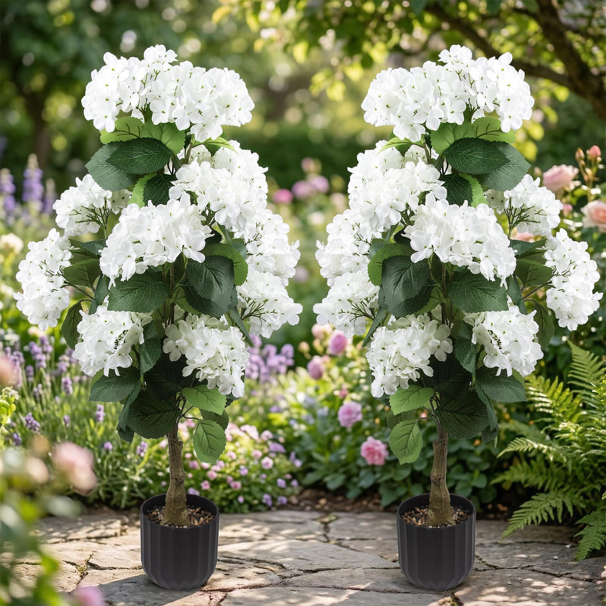 Daynight pot display is waterproof and fade resistant for outdoors.