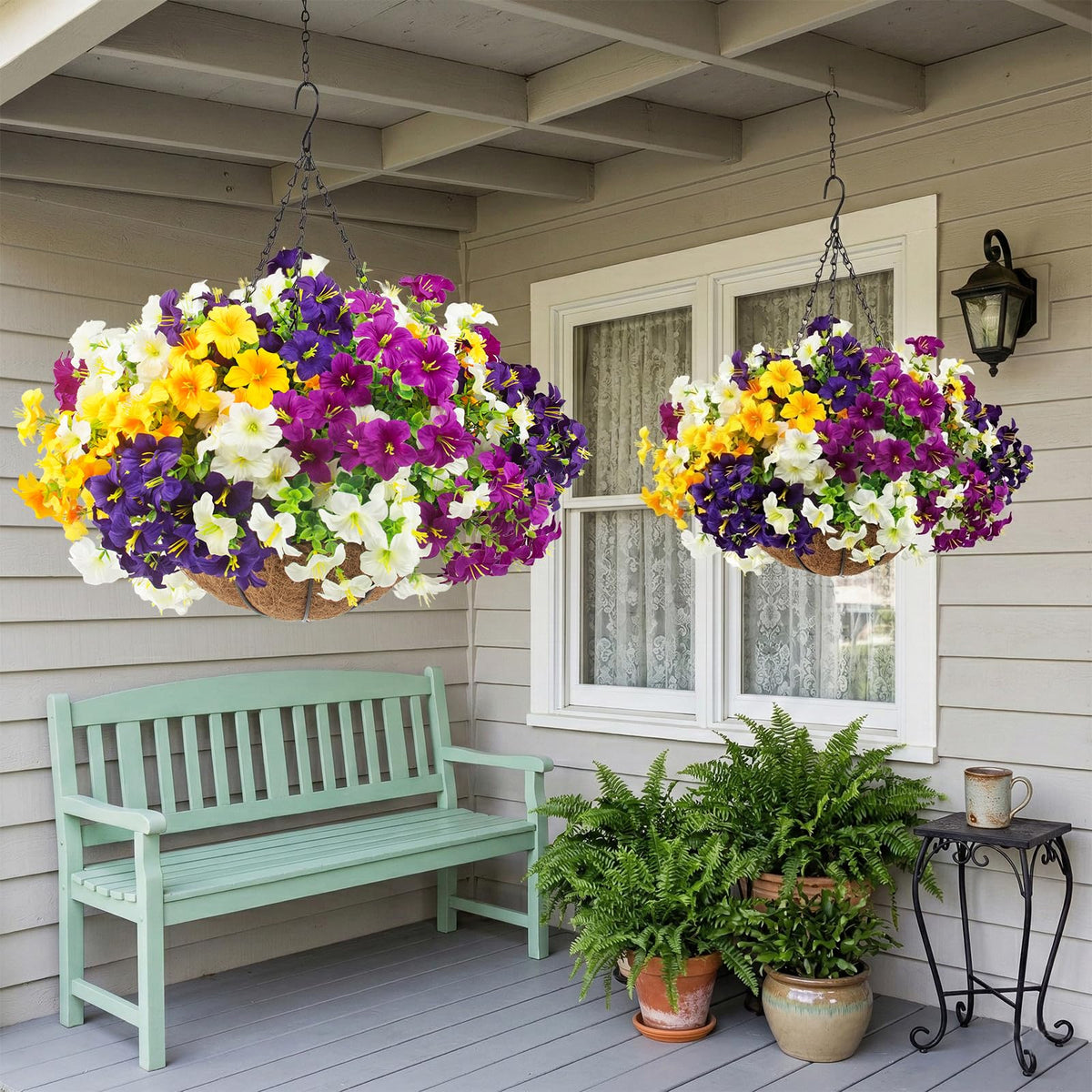 Daynight Petunias stability tip basket with stones improves wind resistance
