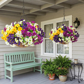 Daynight Petunias stability tip basket with stones improves wind resistance