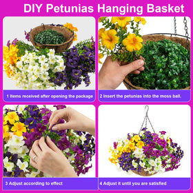 Daynight Petunias outdoor decor for patios and porches with hanging baskets
