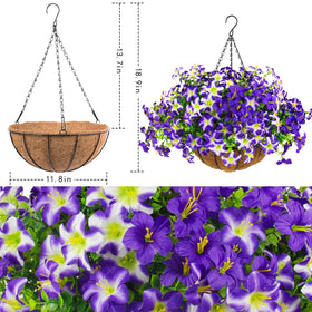 Daynight purple petunias front-door display creates welcoming outdoor décor with lasting color.