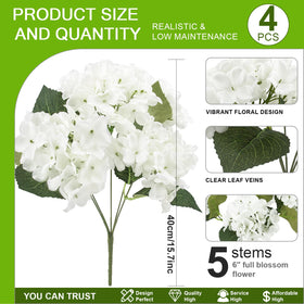 Daynight silk hydrangea bouquet bright blooms ideal for outdoor decor.