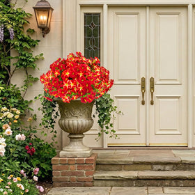 Daynight versatile faux petunias for pots, planters, and hanging displays.