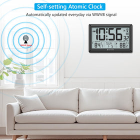 DAYTITOR wall clock with alarm and snooze for reliable wake-ups.