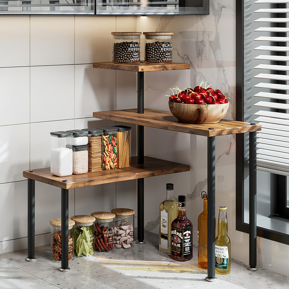 Dazioter countertop organizer 3-tier spice storage keeps condiments within reach
