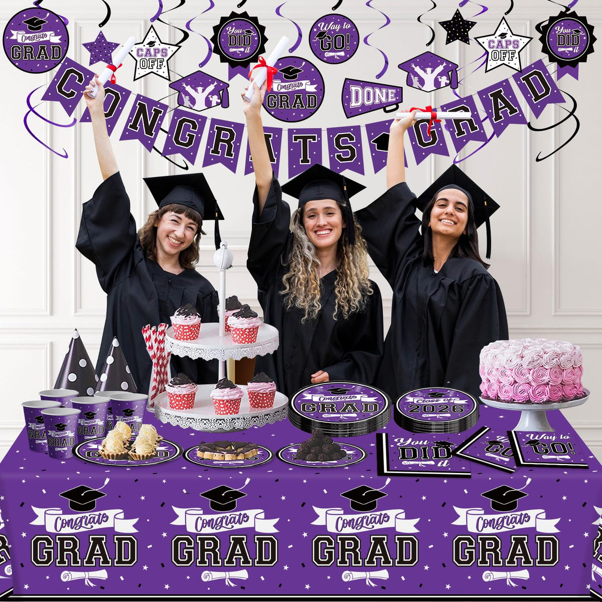 DAZONGE Graduation hanging swirls add festive shimmer to ceilings and backdrops