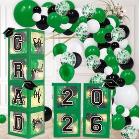 Dazonge green graduation boxes set arranged for a vibrant centerpiece and display