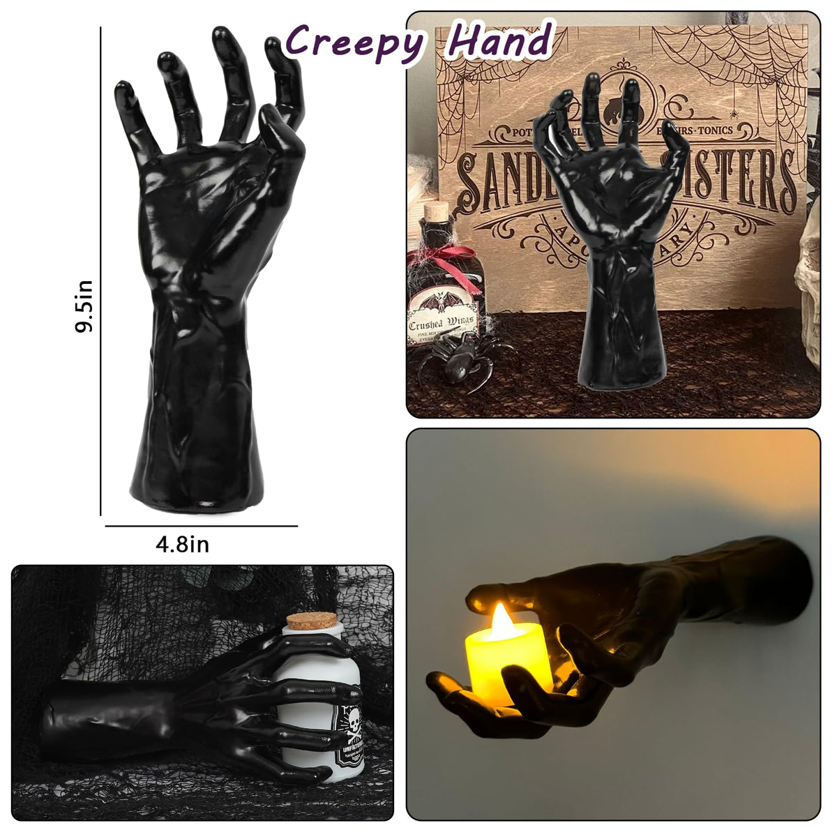 DAZONGE life-sized hands close detail for authentic spooky effect.