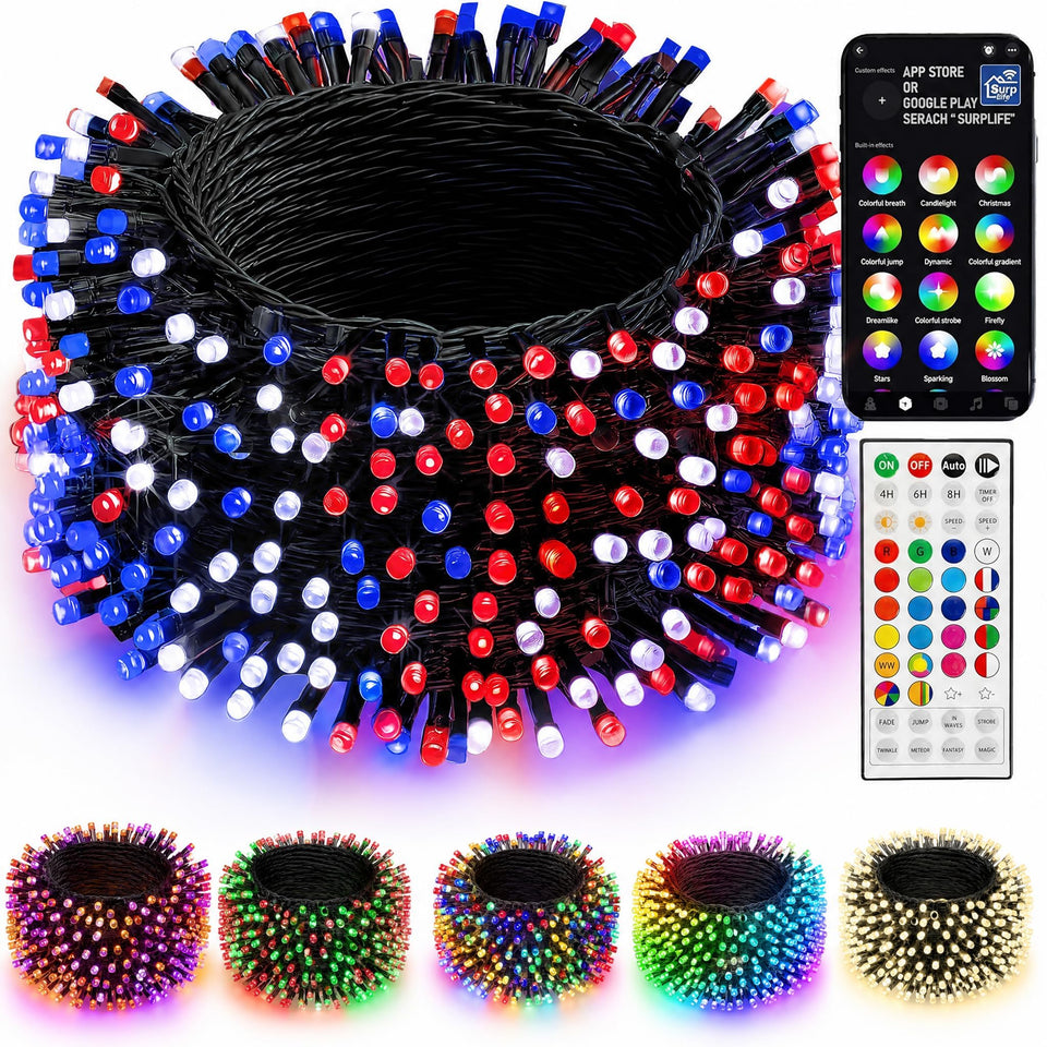 Dazzle Bright 66ft RGB lights show vibrant multi-color glow for festive outdoor decor