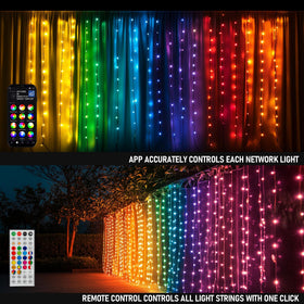 Dazzle Bright curtain lights app control enables custom scenes.