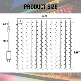 Dazzle Bright IP44 outdoor curtain lights withstand rain for outdoor decor.