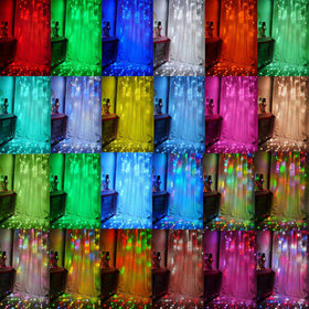 Dazzle Bright window lights brighten interiors for celebrations.