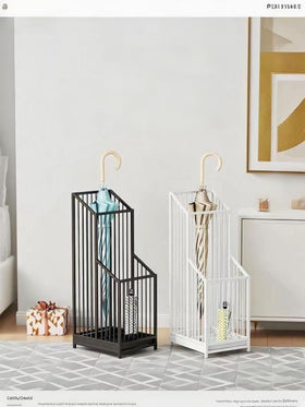 Tall slim profile of dboodb umbrella stand fits corners