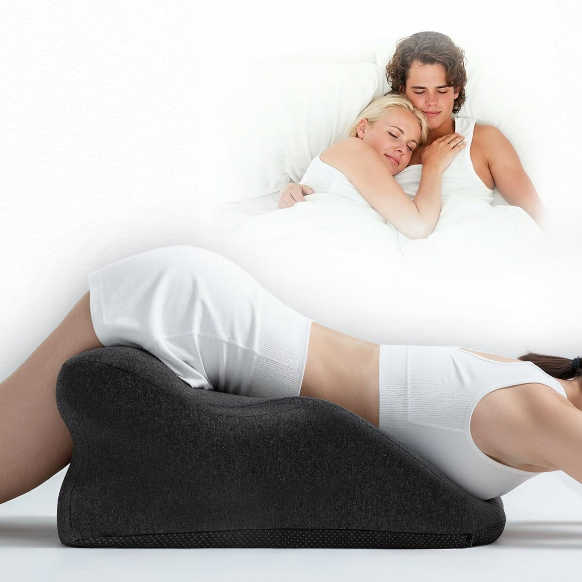 DCUSH anti-slip base keeps the pillow secure on bed or couch.