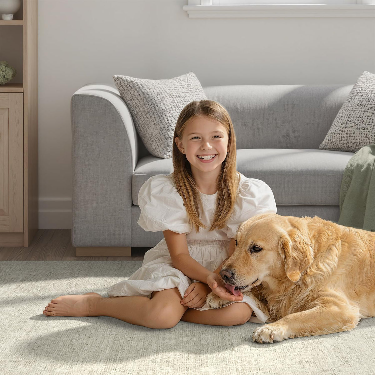 Kids playing on DCX rug, soft and safe surface.