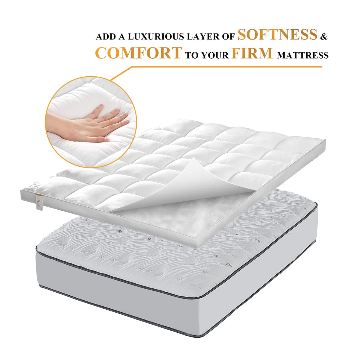 DDGC four corner straps secure topper on deep mattresses