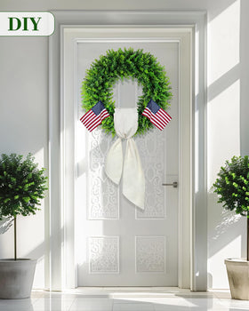 DDHS boxwood wreath durable for indoor and outdoor year-round use