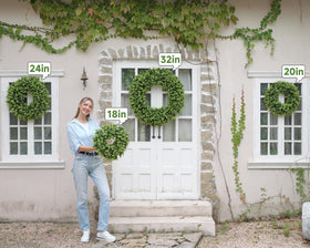 DDHS Boxwood Wreath built-in hook enables easy hanging on any door