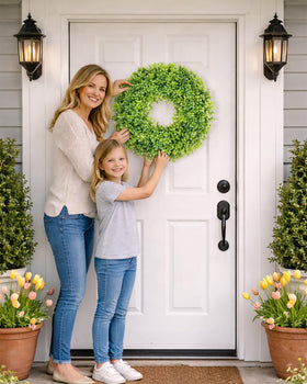 DDHS wreath suits fireplace, porch, or living room decor.