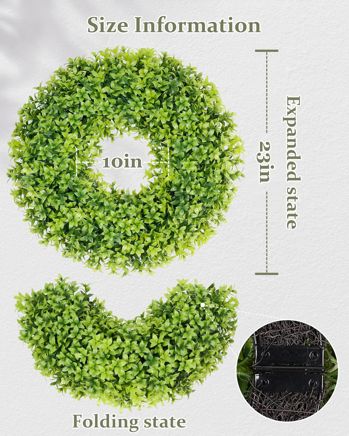 DDHS wreath with foldable frame for easy storage after seasons.