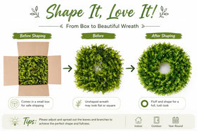 DDHS Boxwood Wreath outdoor-ready design suits porches and entryways year-round