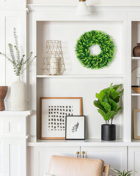 DDHS Boxwood Wreath ribbon-customization base for personalized decorations