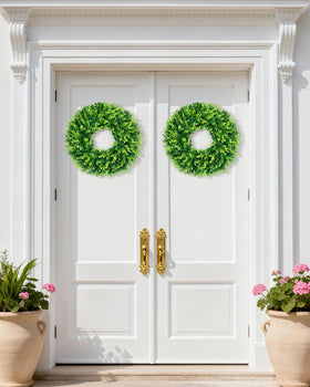 DDHS Boxwood Wreath 16-18 inch size fits standard doors