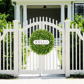 DDHS spring-summer wreath on door enhances curb appeal.
