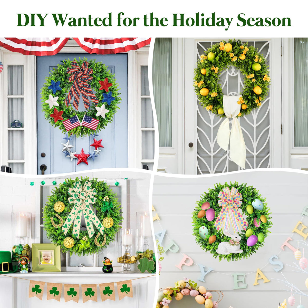 DDHS wreath near fireplace adds seasonal ambiance indoors.