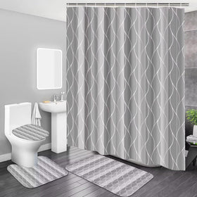 DDQQ bathroom decor set displayed on the rack shows coordinated style and easy upgrade