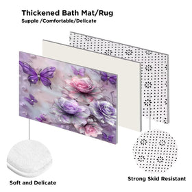 DDQQ coral velvet bath mat is soft, absorbent, and quick to dry.