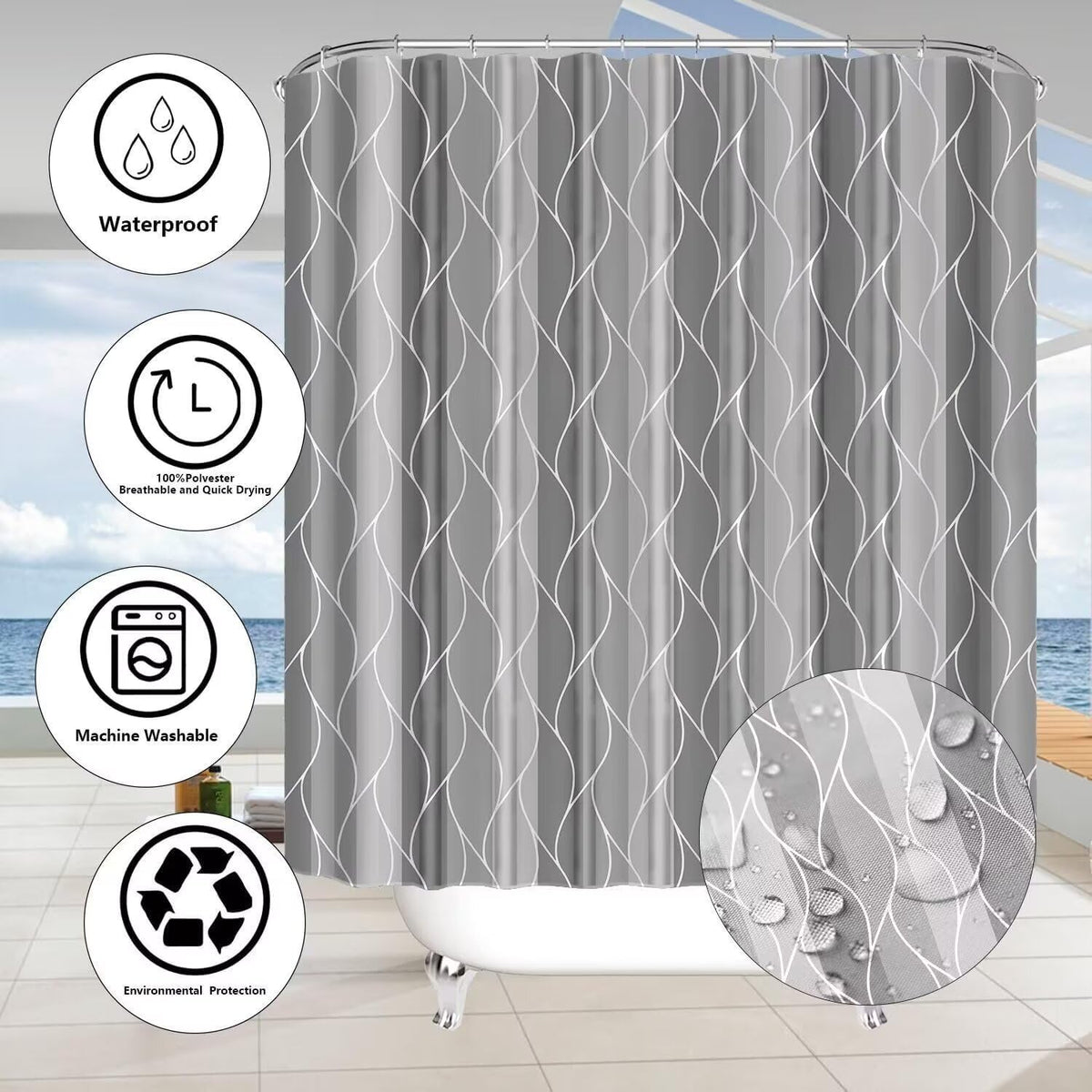 DDQQ pattern-detail geometric wave pattern adds vibrant print and lively ambience