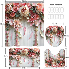 DDQQ packaging presents the cohesive pink flower bath ensemble